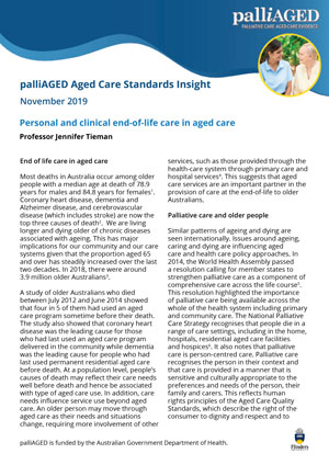 palliAGED Aged Care Standards Insight thumbnail
