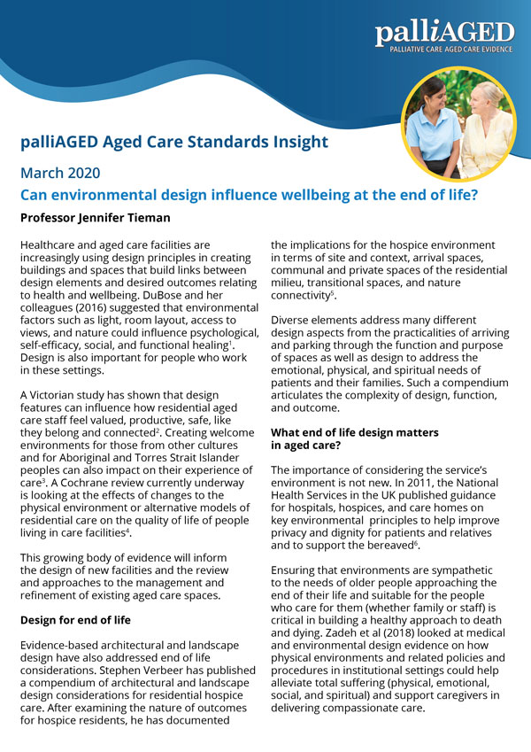 Thumbnail of palliAGED Aged Care Standards Insight pdf